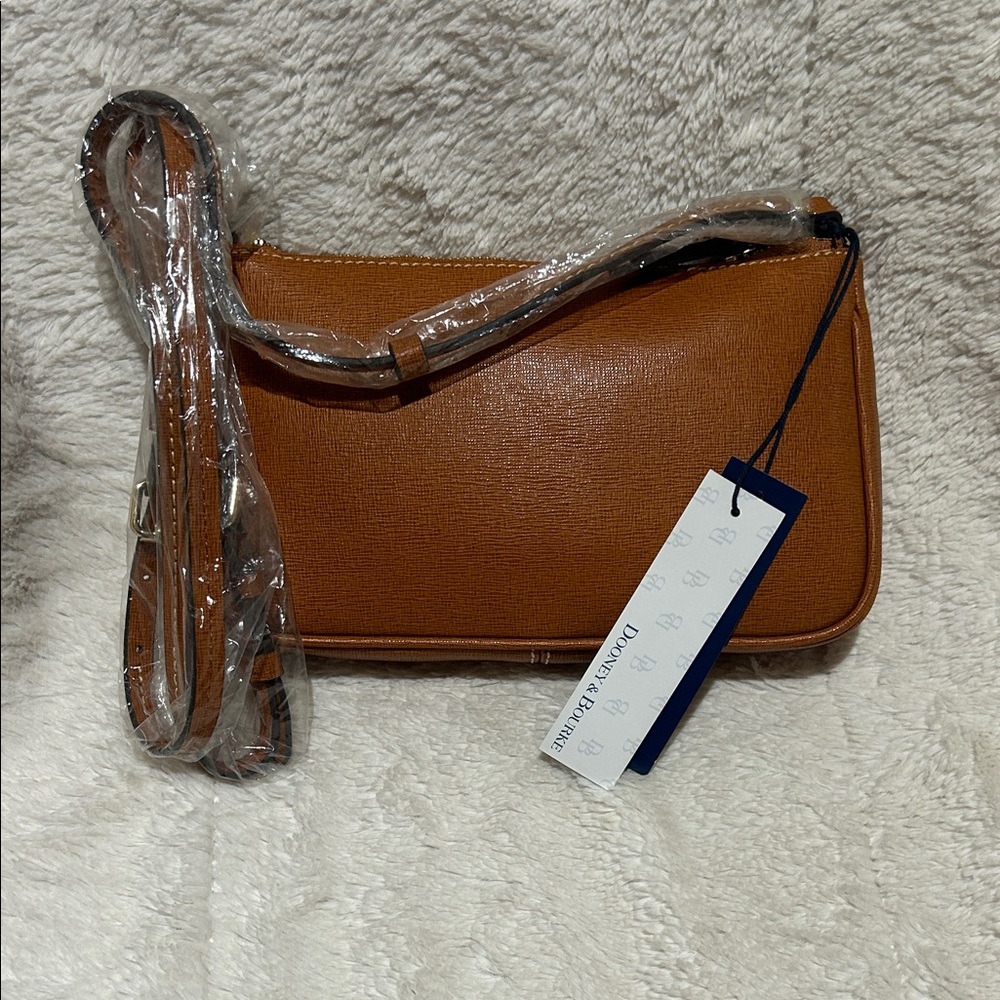 Dooney & Bourke Tan Leather Shoulder Bag - Picture 3 of 4